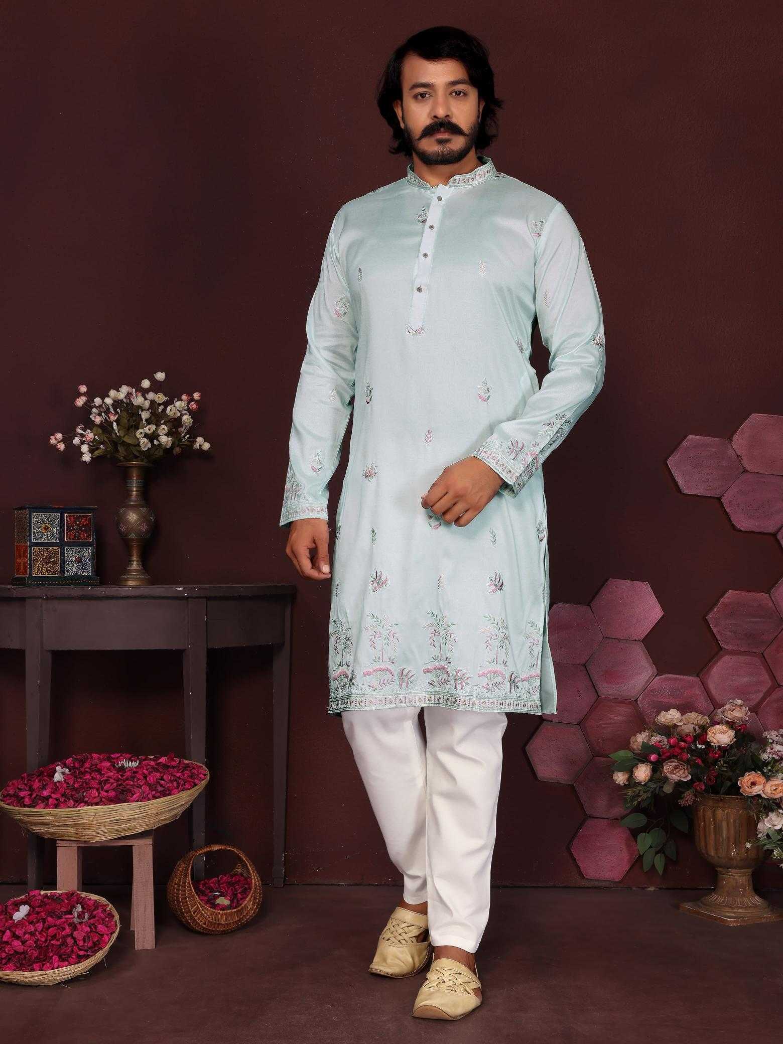 YNF Wholesale Premium Silk Mens Kurta Pyjama  | Surat Manufacturer