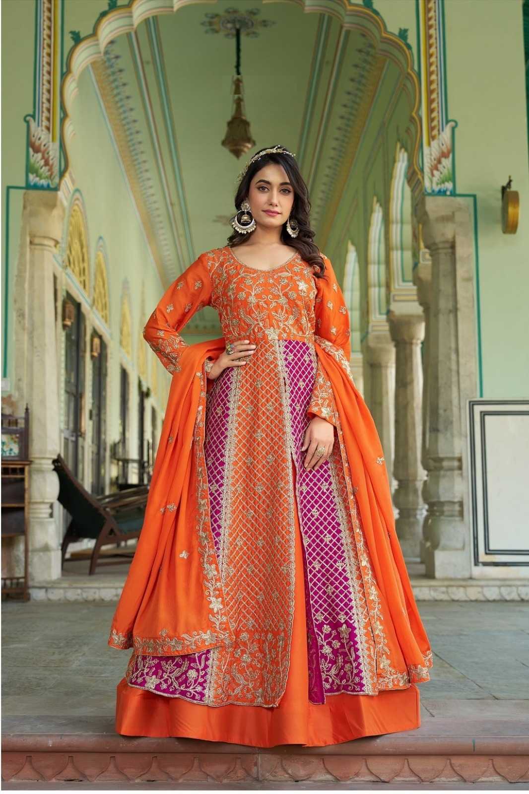 YNF Wholesale Chinon Embroidered Suits  | Surat Manufacturer