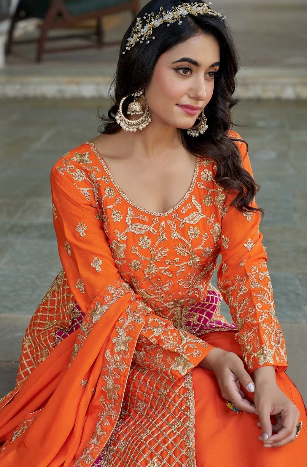 YNF Wholesale Chinon Embroidered Suits  | Surat Manufacturer