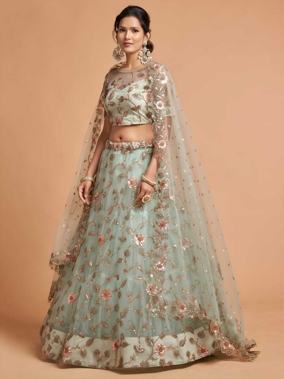 YNF Wholesale Soft Net Embroidered Lehenga  | Surat Manufacturer
