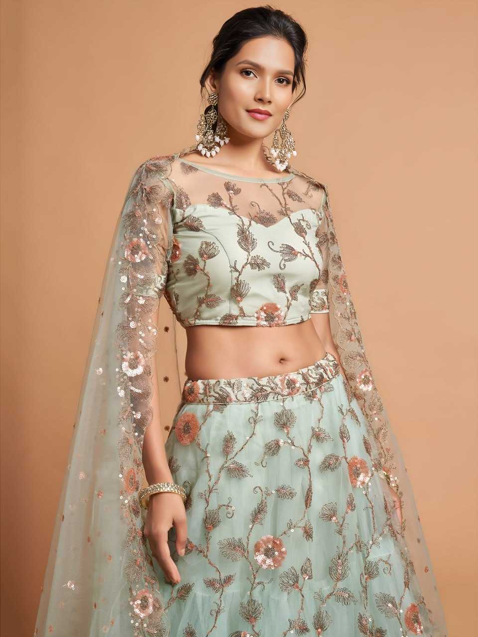 YNF Wholesale Soft Net Embroidered Lehenga  | Surat Manufacturer