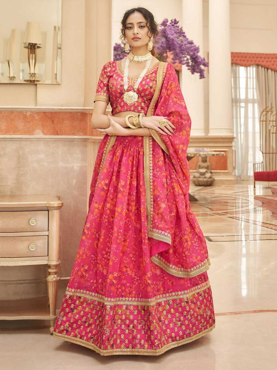 YNF Wholesale Organza Floral Lehenga  | Surat Manufacturer