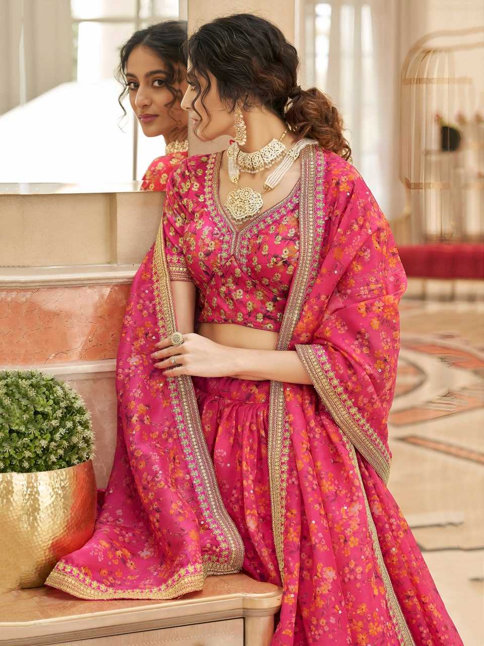 YNF Wholesale Organza Floral Lehenga  | Surat Manufacturer