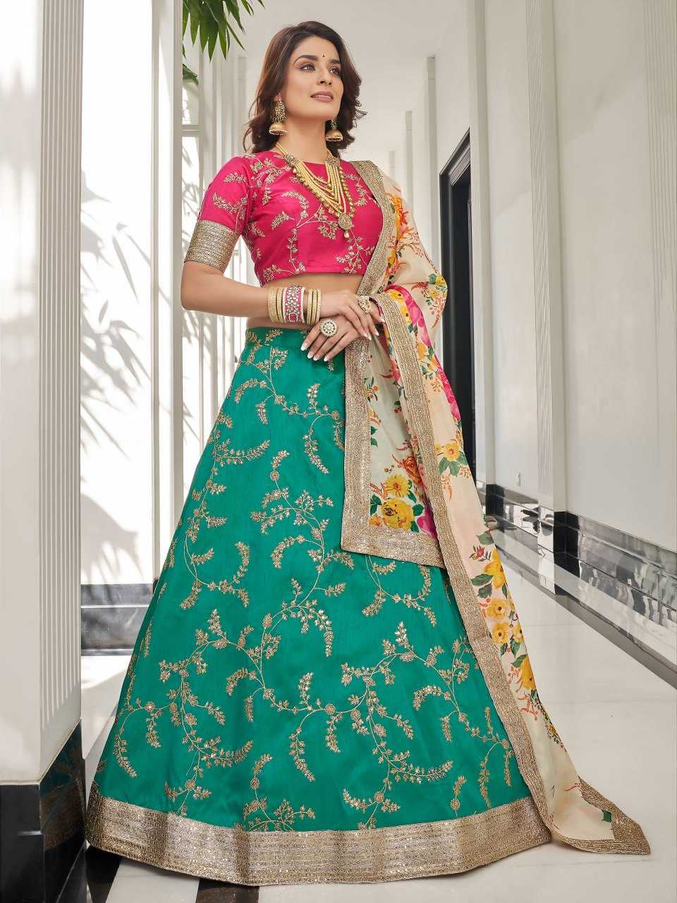 YNF Wholesale Art Silk Printed Lehenga  | Surat Manufacturer