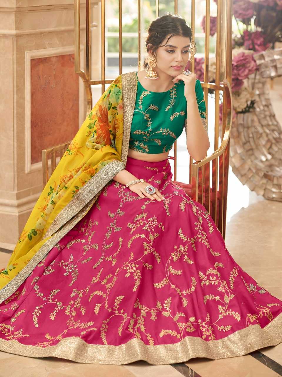 YNF Wholesale Art Silk Embroidered Lehenga  | Surat Manufacturer