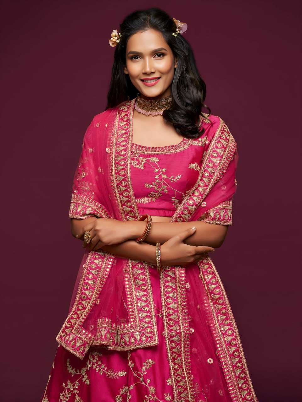 YNF Wholesale Art Silk Embroidered Lehenga  | Surat Manufacturer