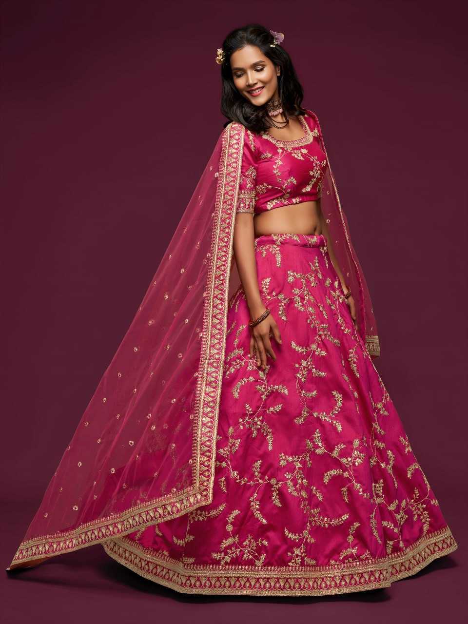 YNF Wholesale Art Silk Embroidered Lehenga  | Surat Manufacturer