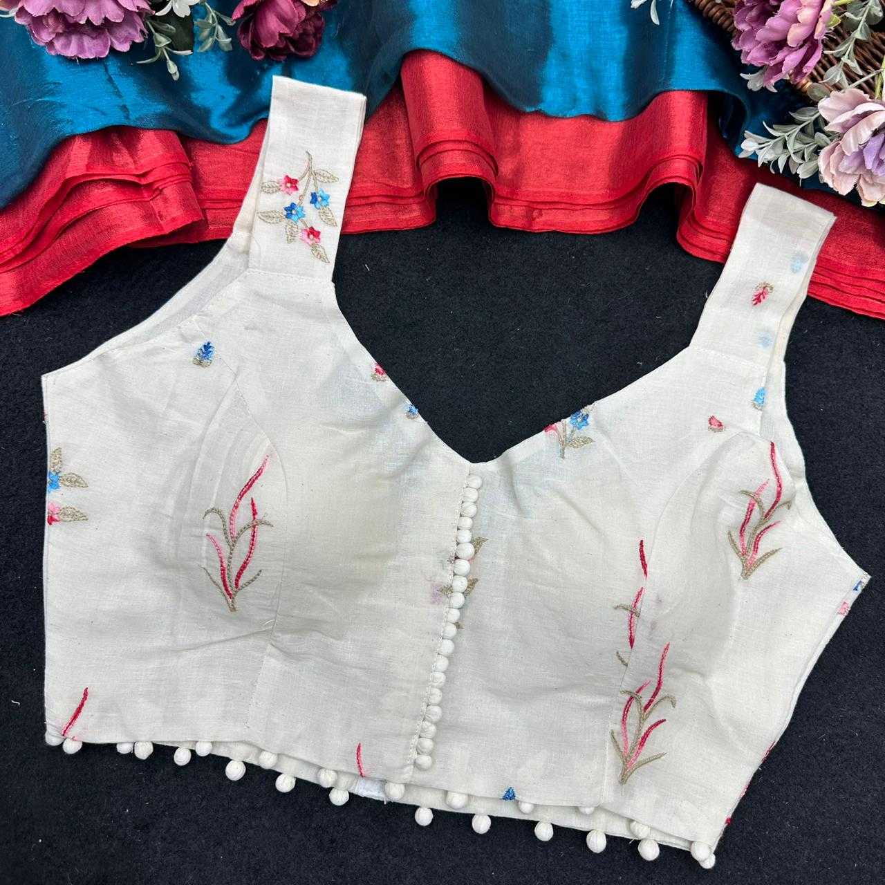 YNF Wholesale Khadi Cotton V-Neck Blouses  | Surat Manufacturer