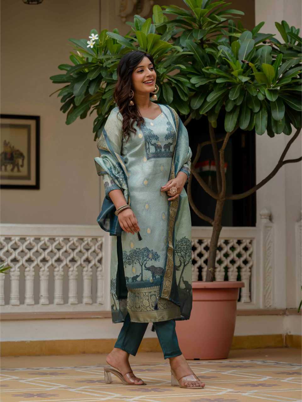 YNF Wholesale Jacquard Party Wear Suits  | Surat Manufacturer