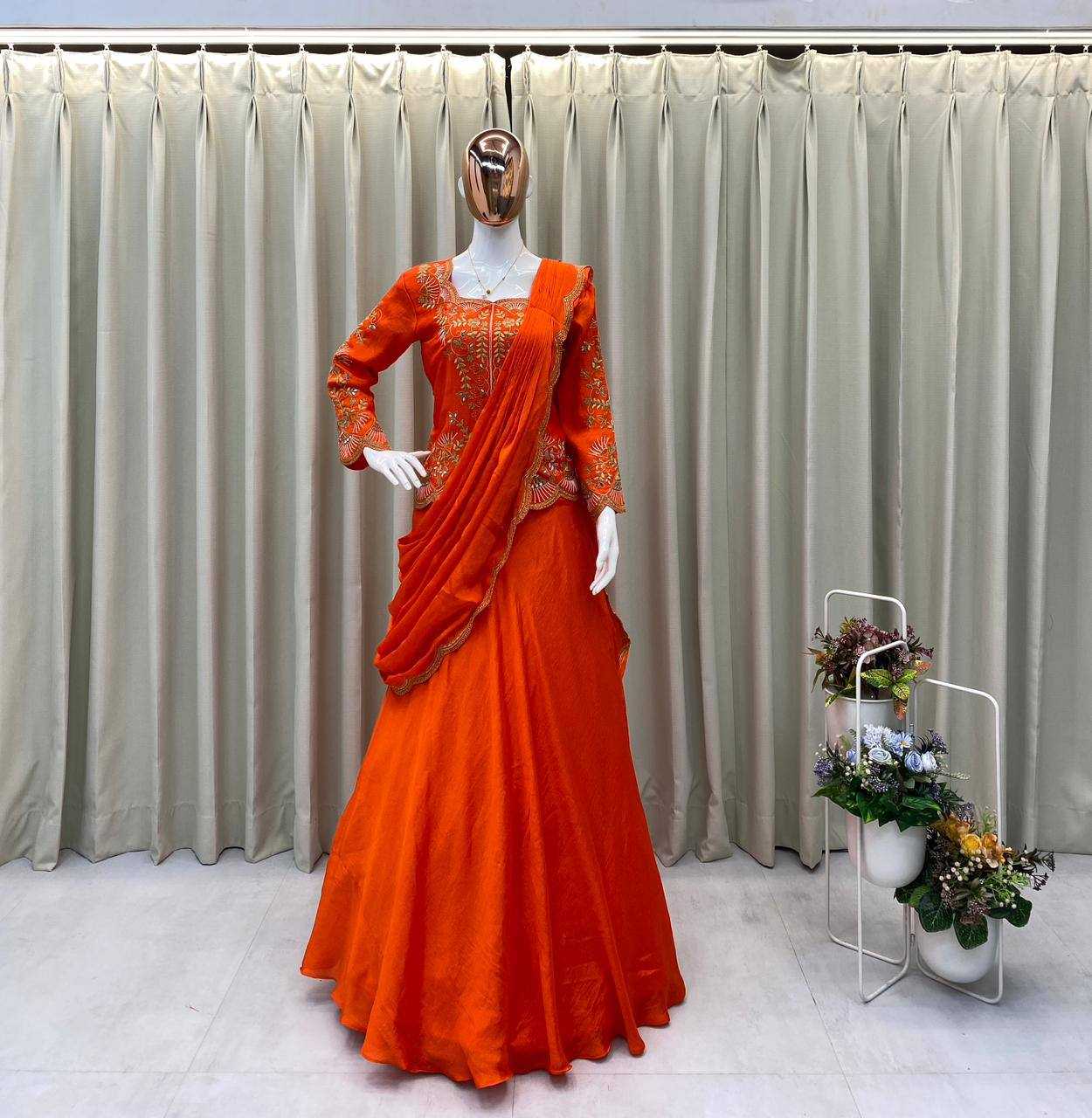 YNF Wholesale Chinon Lehenga Sarees  | Surat Manufacturer