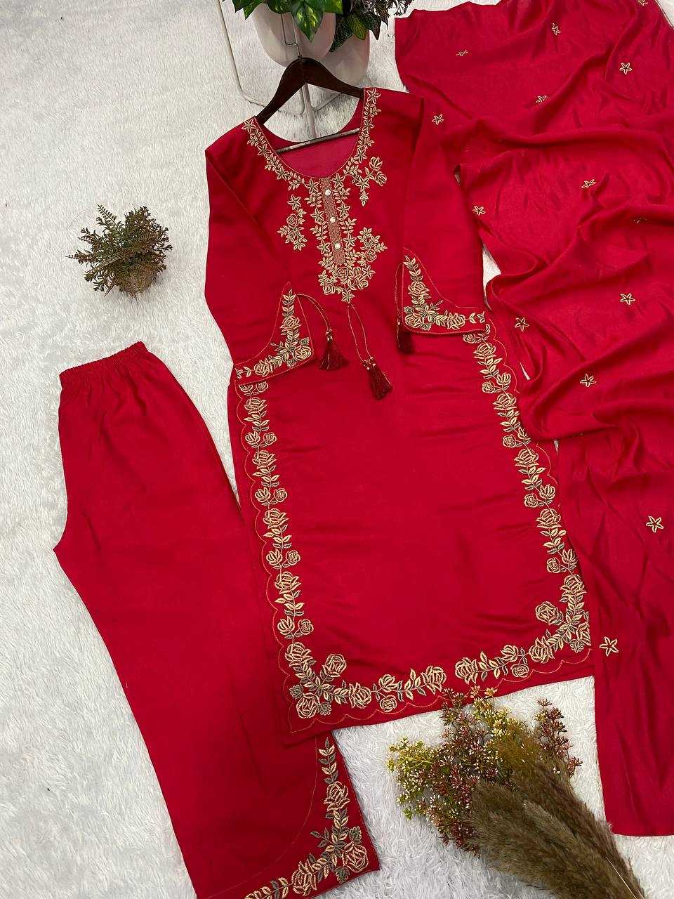 YNF Wholesale Heavy Roman Silk Palazzo Suit  | Surat Manufacturer