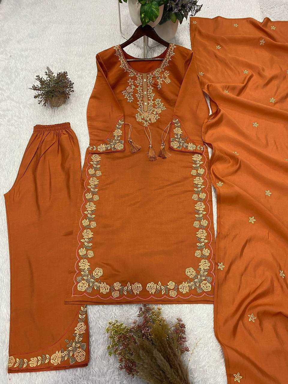 YNF Wholesale Heavy Roman Silk Palazzo Suit  | Surat Manufacturer