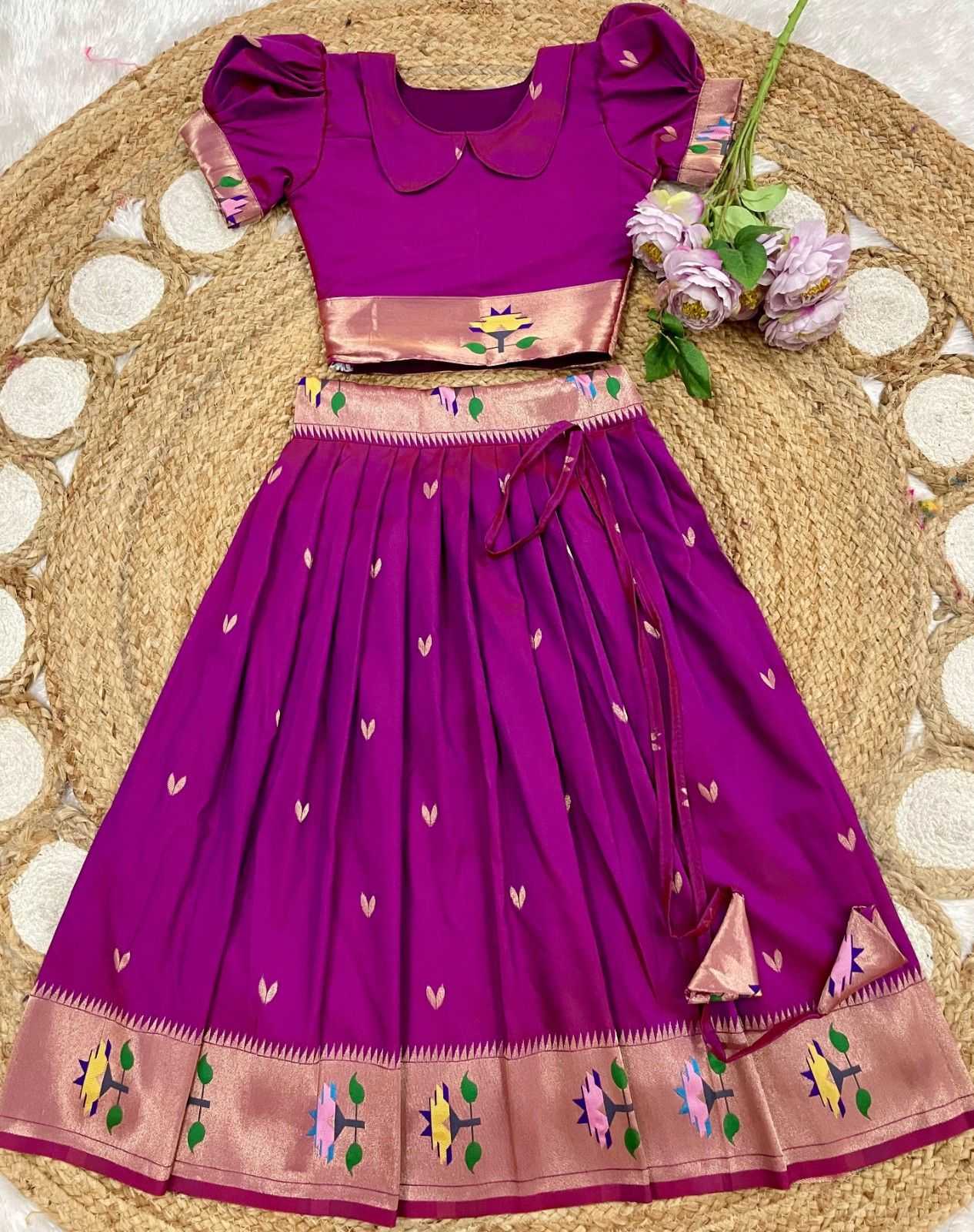 YNF Wholesale Paithani Silk Kids Lehenga  | Surat Manufacturer
