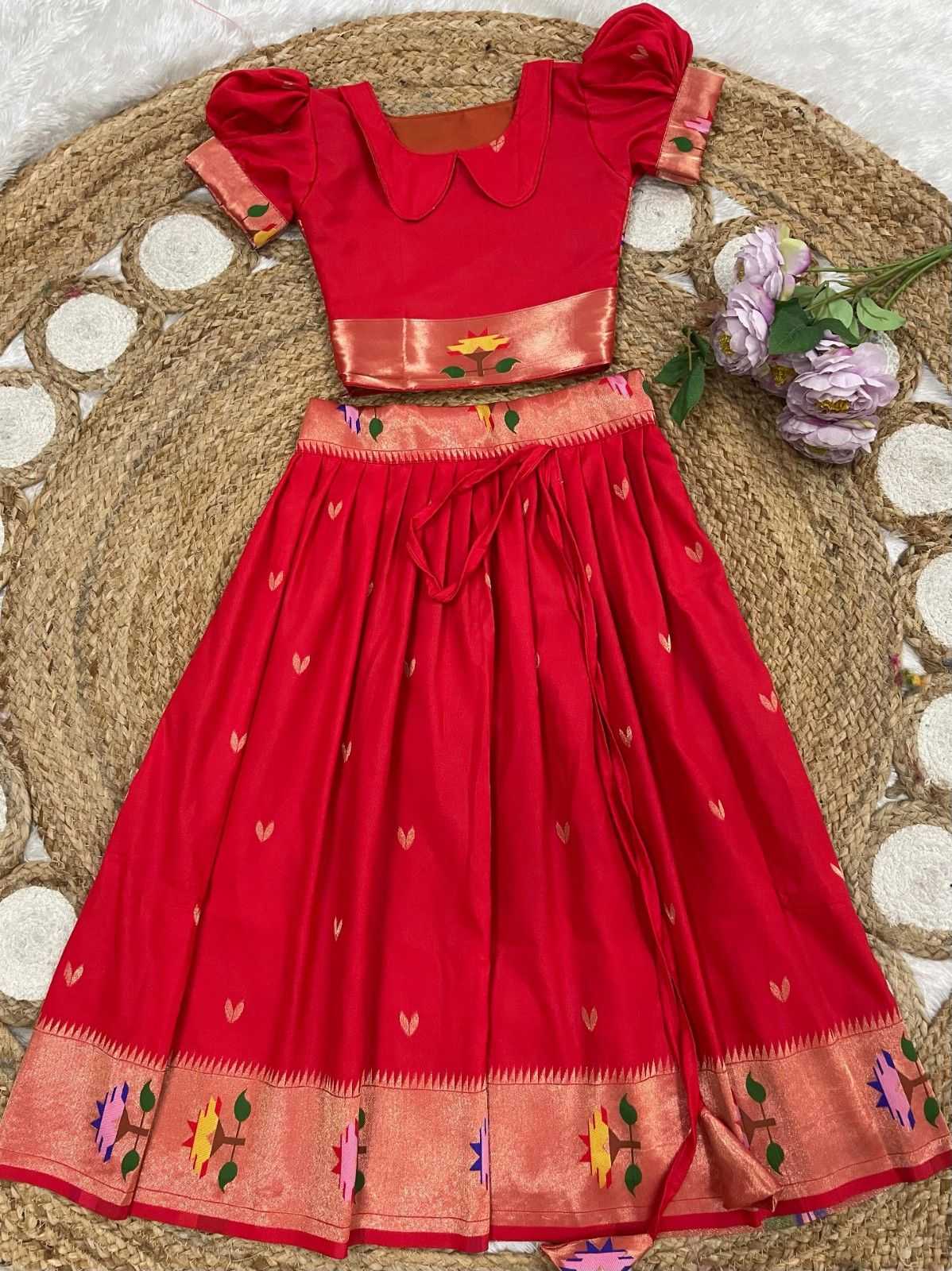 YNF Wholesale Paithani Silk Kids Lehenga  | Surat Manufacturer