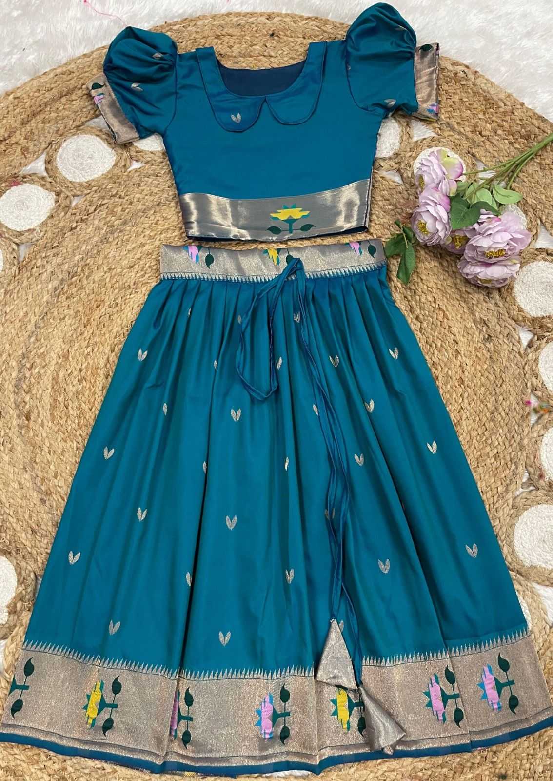 YNF Wholesale Paithani Silk Kids Lehenga  | Surat Manufacturer