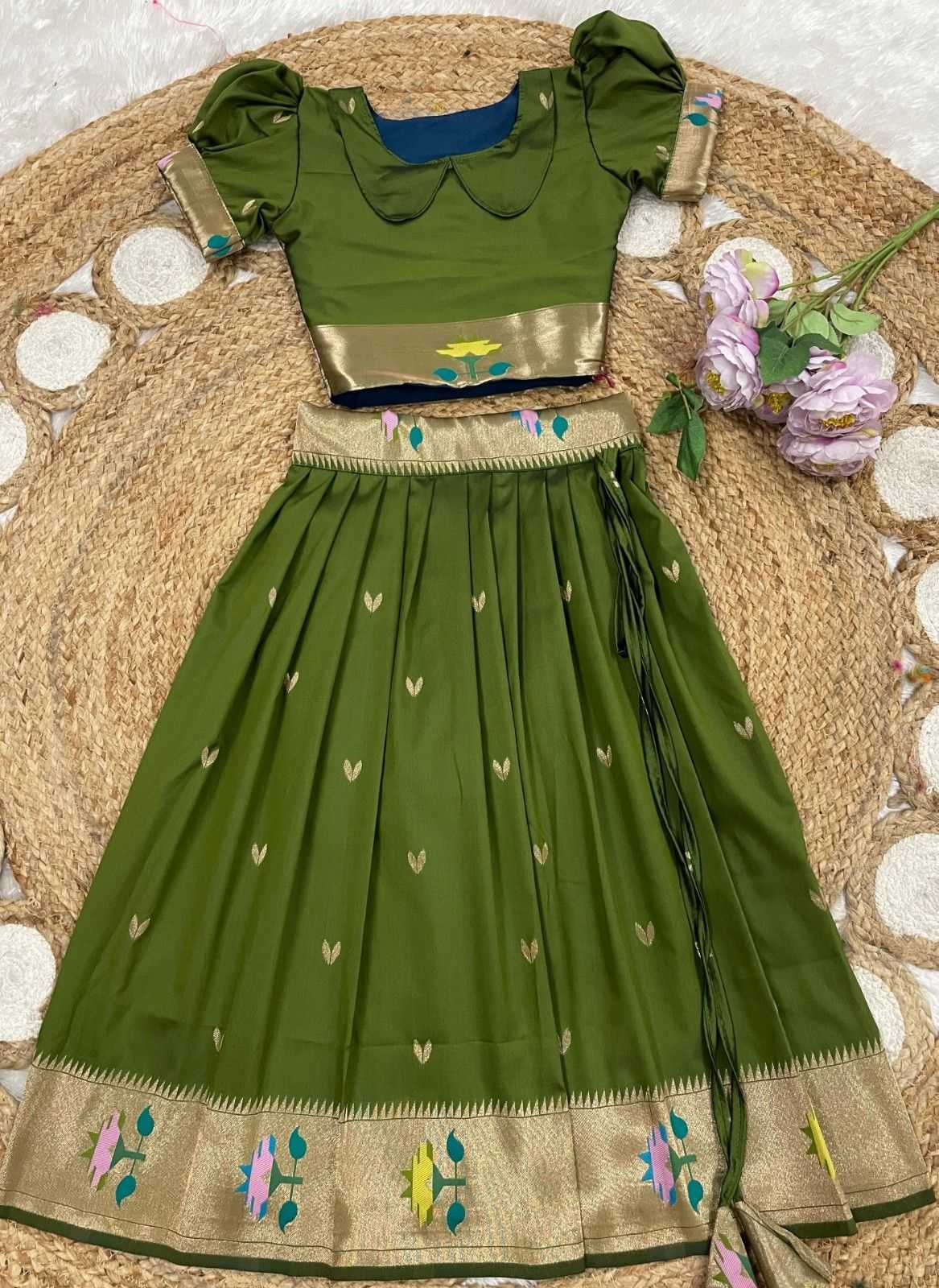 YNF Wholesale Paithani Silk Kids Lehenga  | Surat Manufacturer