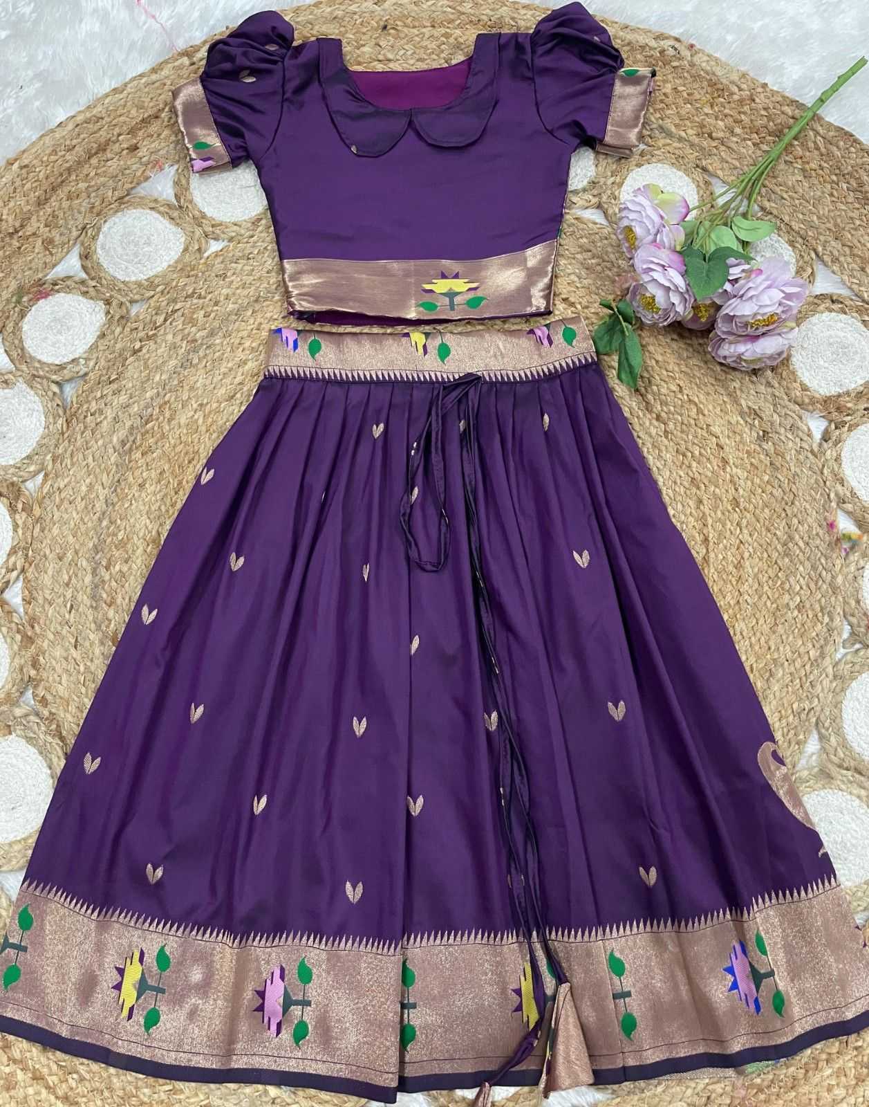YNF Wholesale Paithani Silk Kids Lehenga  | Surat Manufacturer