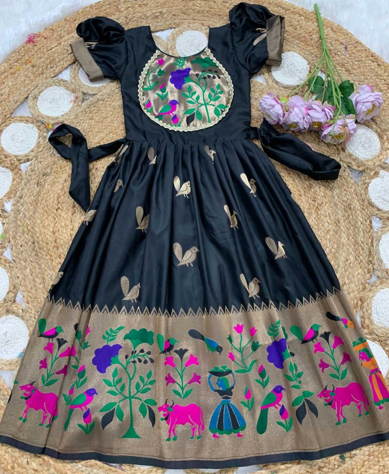 YNF Wholesale Soft Silk Kids Gown  | Surat Manufacturer
