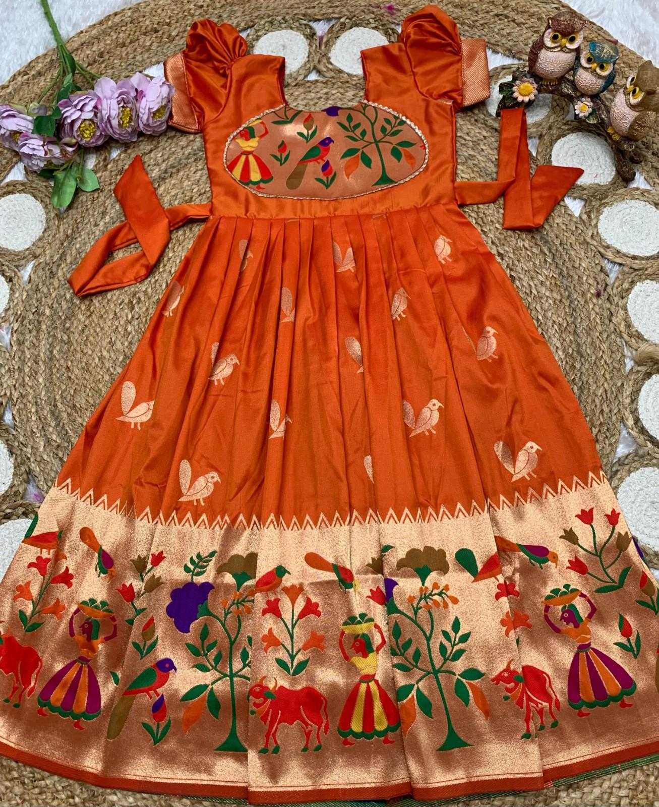 YNF Wholesale Soft Silk Kids Gown  | Surat Manufacturer
