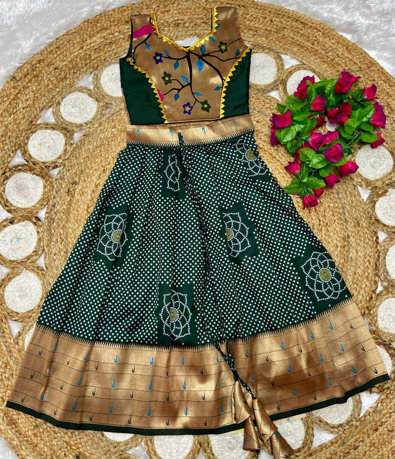 YNF Wholesale Paithani Silk Kids Lehenga  | Surat Manufacturer