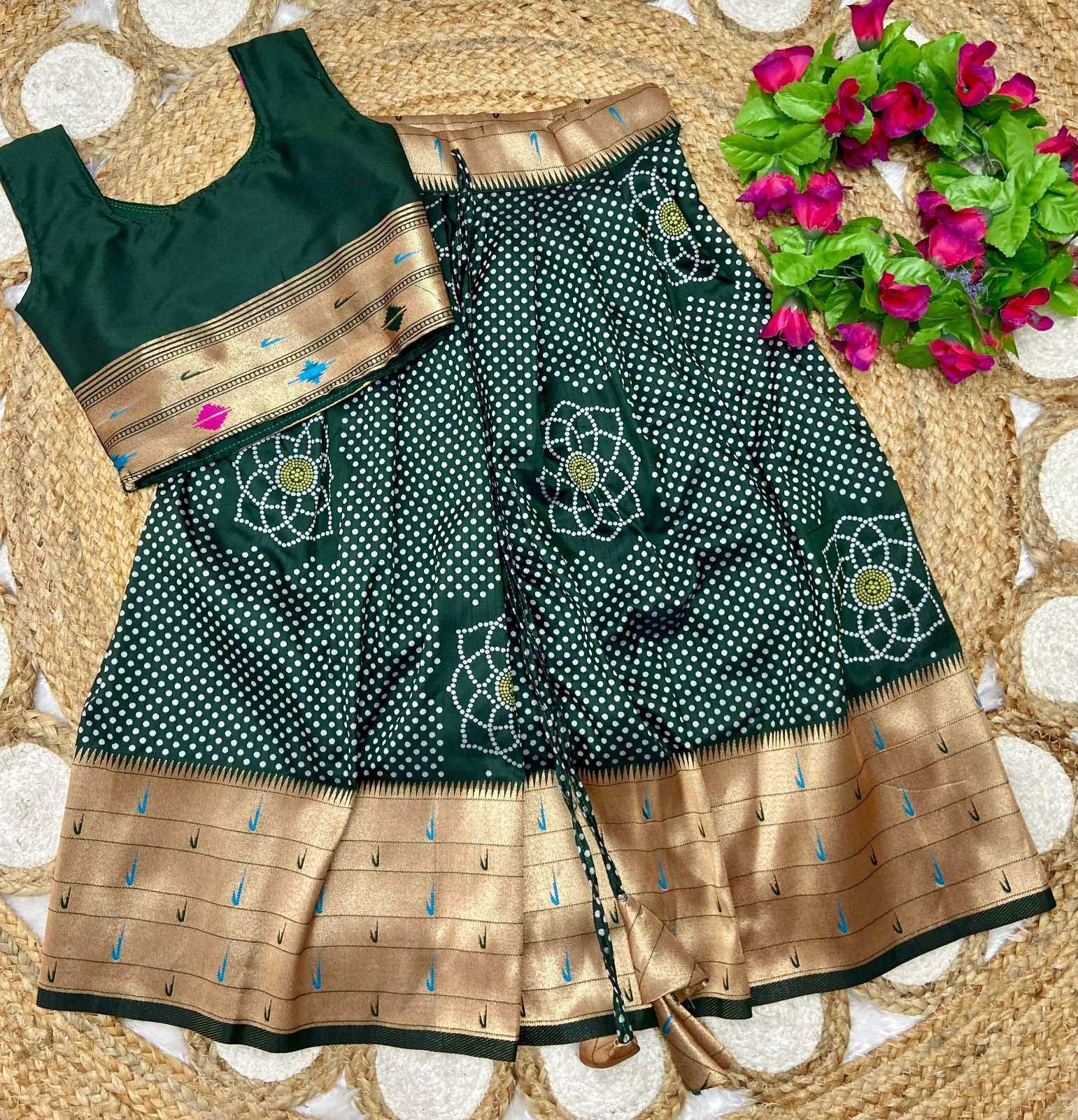 YNF Wholesale Paithani Silk Kids Lehenga  | Surat Manufacturer