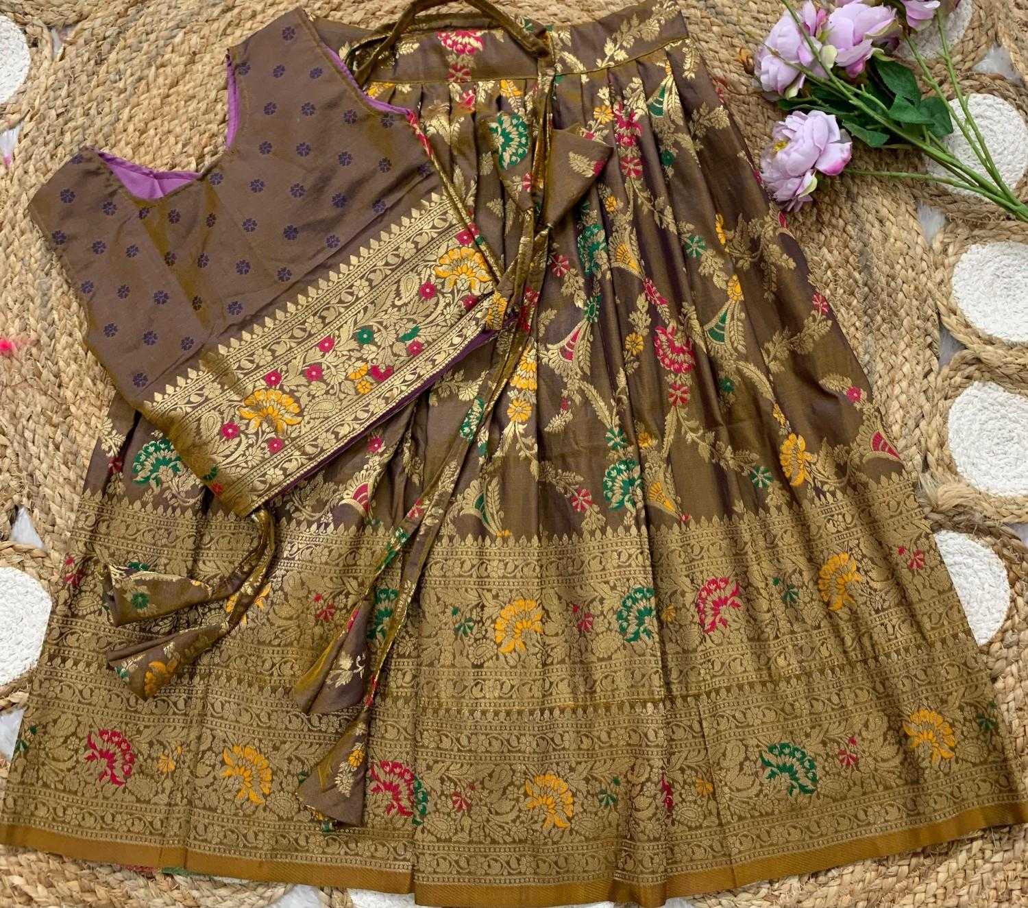 YNF Wholesale Paithani Silk Kids Lehenga  | Surat Manufacturer