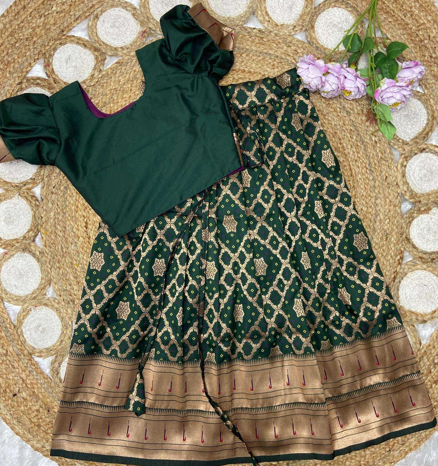 YNF Wholesale Paithani Silk Kids Lehenga  | Surat Manufacturer
