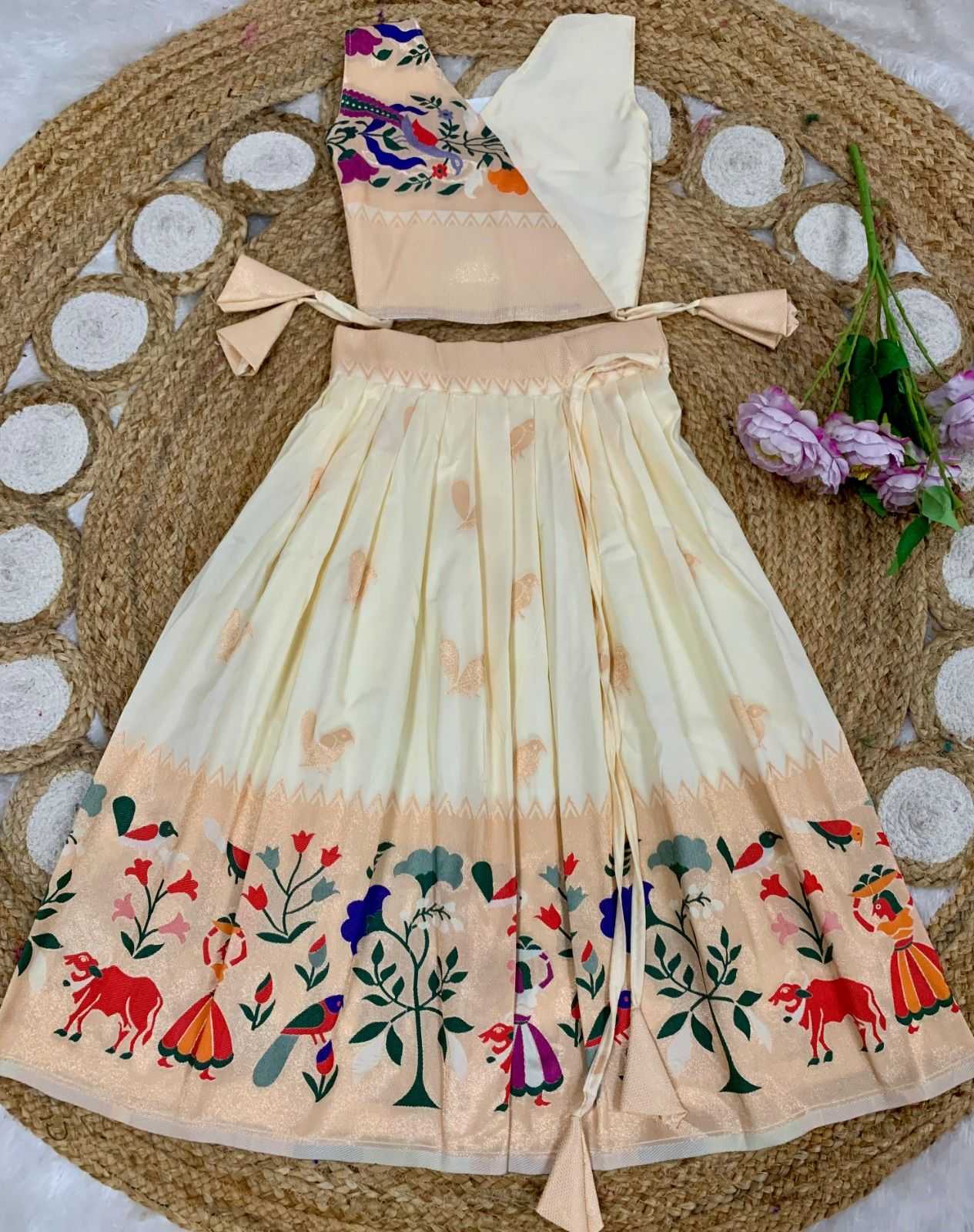 YNF Wholesale Paithani Silk Kids Lehenga  | Surat Manufacturer
