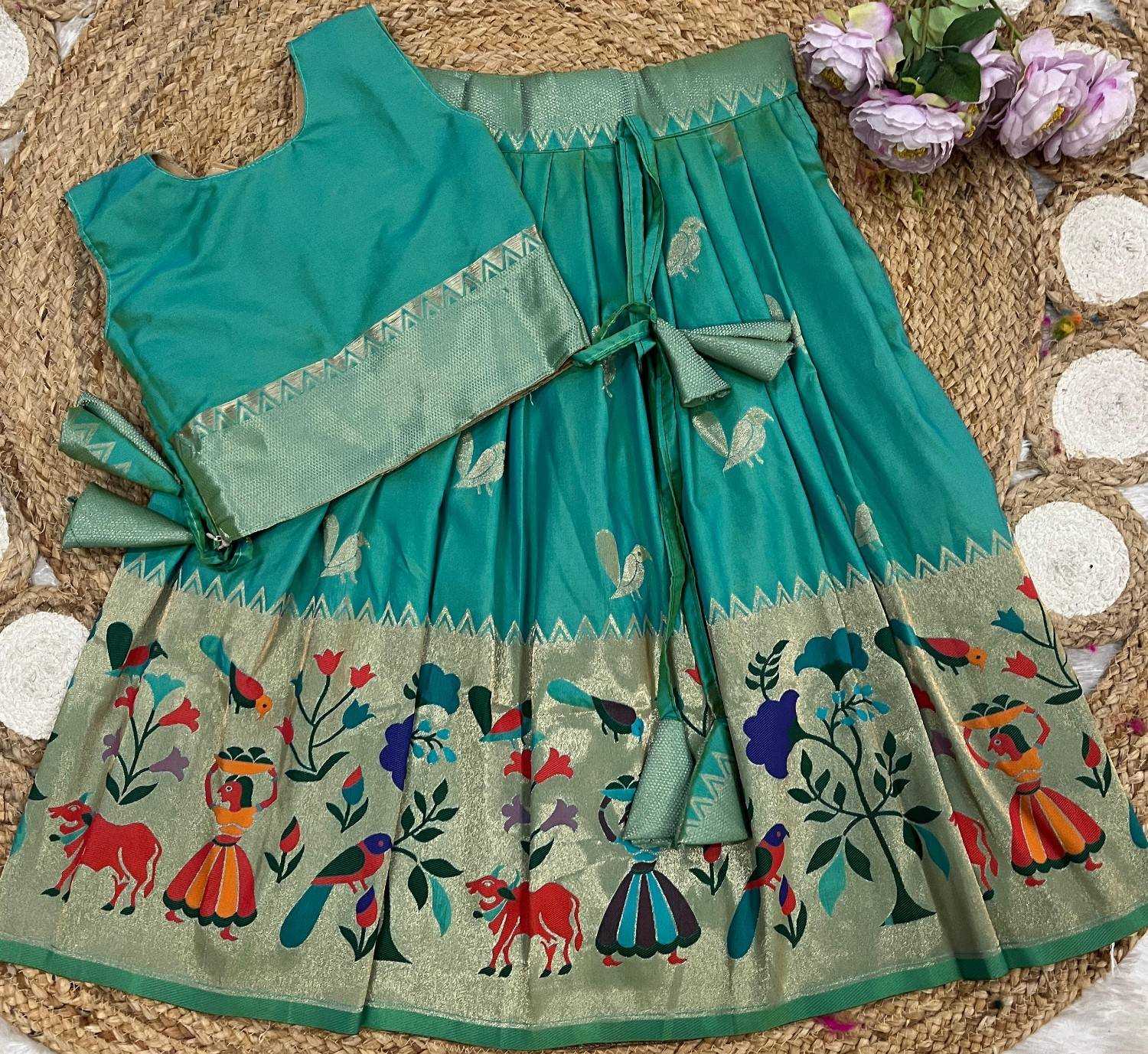 YNF Wholesale Paithani Silk Kids Lehenga  | Surat Manufacturer