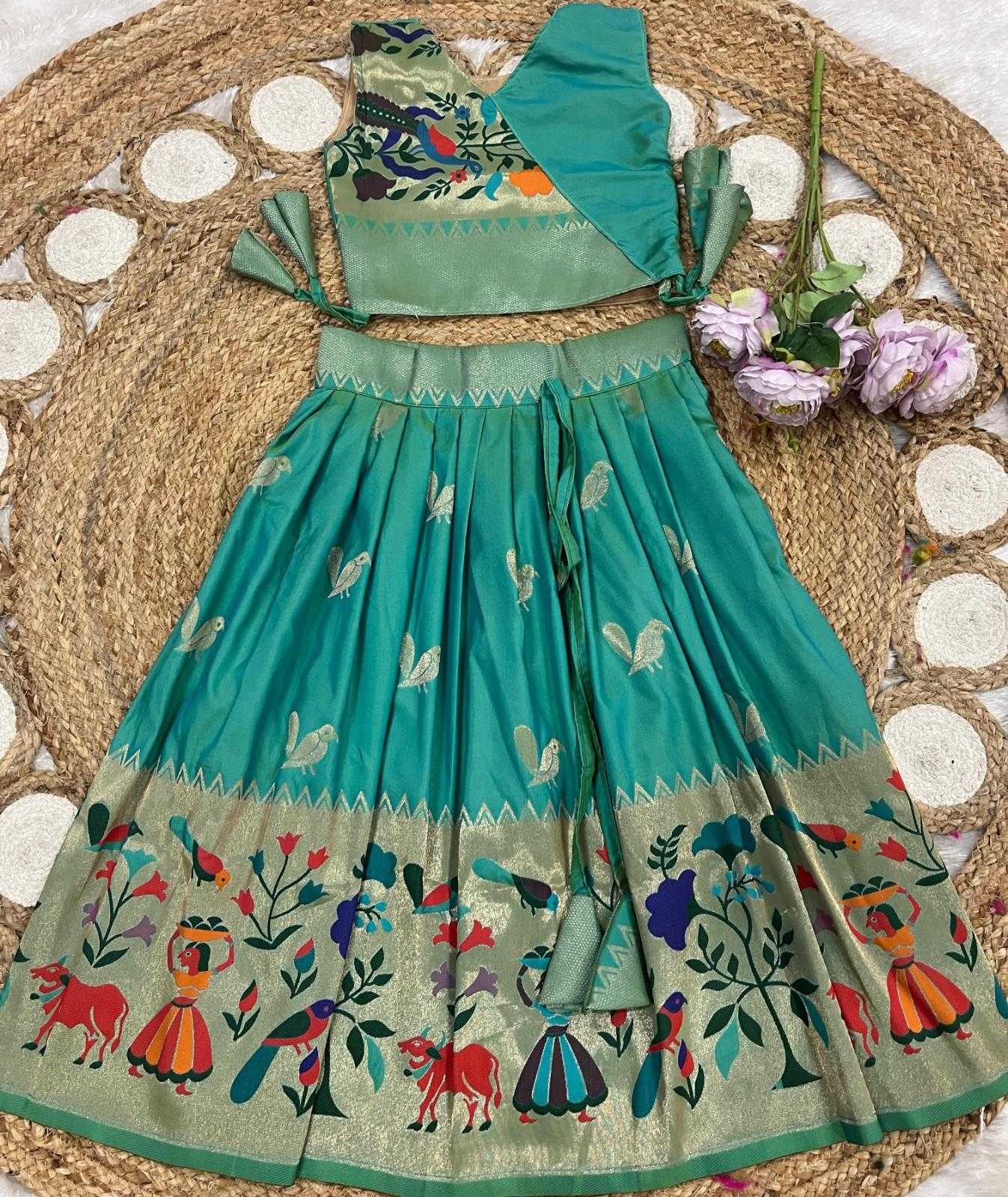 YNF Wholesale Paithani Silk Kids Lehenga  | Surat Manufacturer