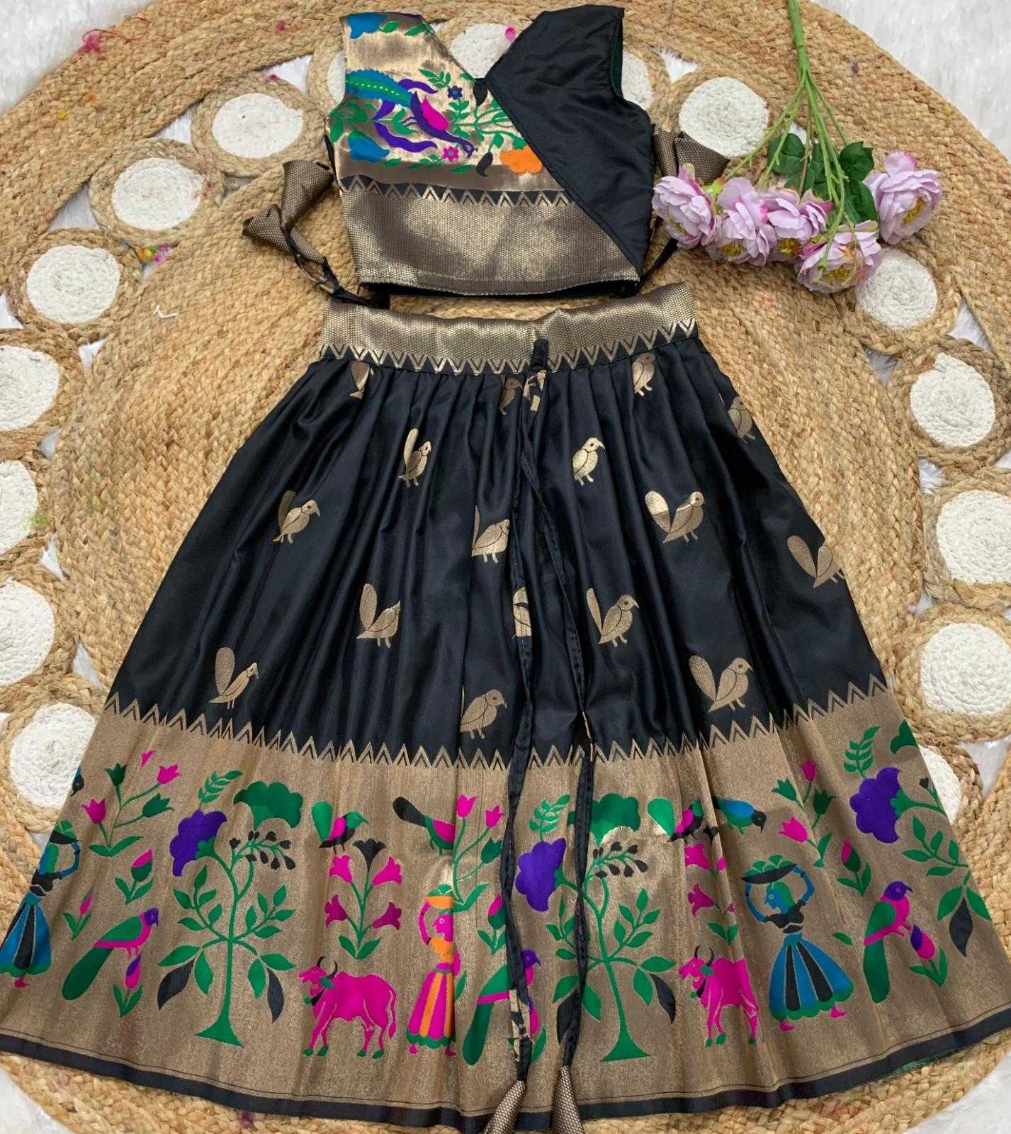 YNF Wholesale Paithani Silk Kids Lehenga  | Surat Manufacturer
