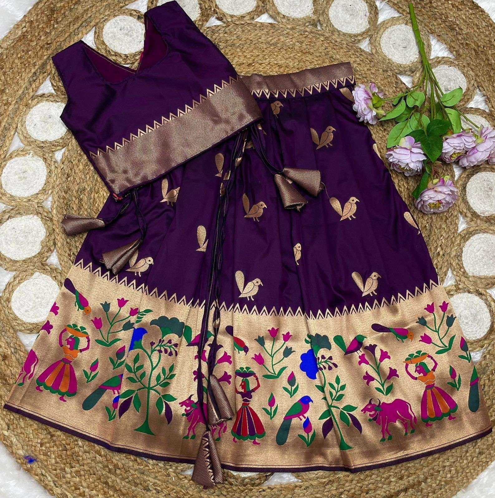YNF Wholesale Paithani Silk Kids Lehenga  | Surat Manufacturer