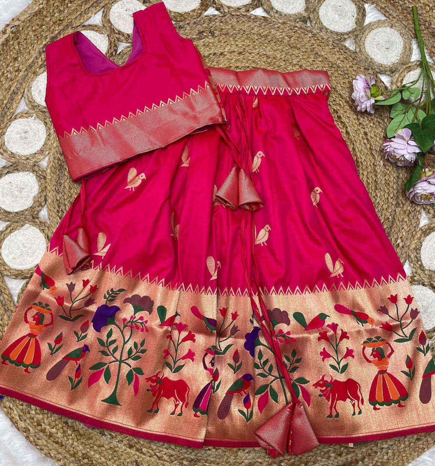 YNF Wholesale Paithani Silk Kids Lehenga  | Surat Manufacturer