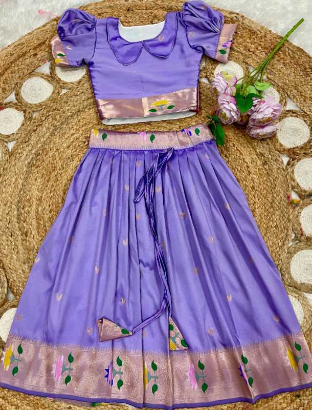 YNF Wholesale Paithani Silk Kids Lehenga  | Surat Manufacturer