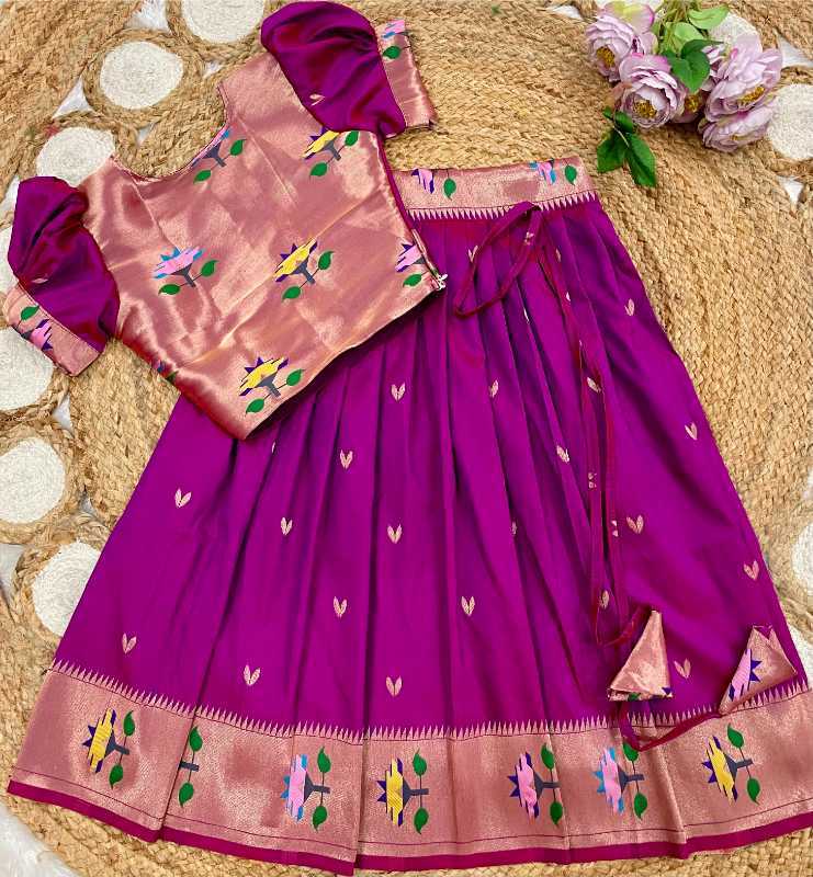 YNF Wholesale Paithani Silk Kids Lehenga  | Surat Manufacturer