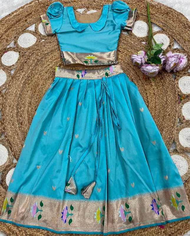 YNF Wholesale Paithani Silk Kids Lehenga  | Surat Manufacturer