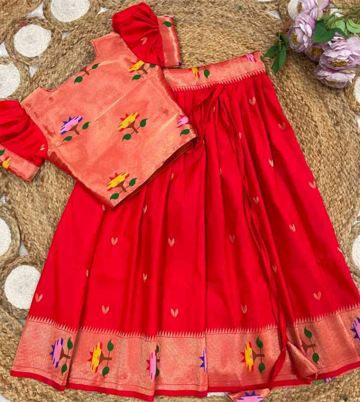 YNF Wholesale Paithani Silk Kids Lehenga  | Surat Manufacturer