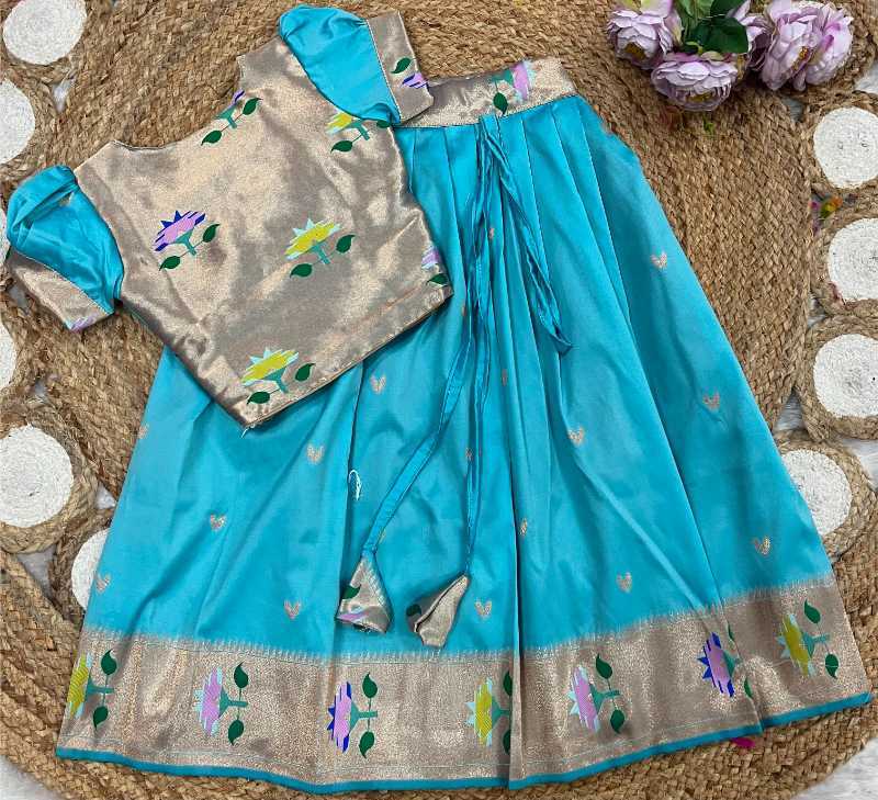 YNF Wholesale Paithani Silk Kids Lehenga  | Surat Manufacturer