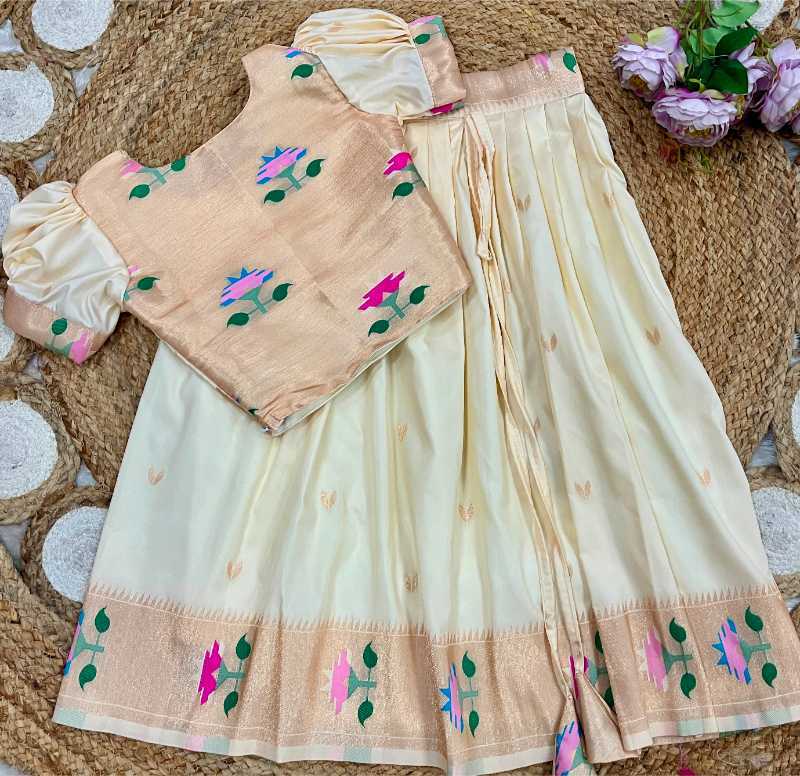 YNF Wholesale Paithani Silk Kids Lehenga  | Surat Manufacturer