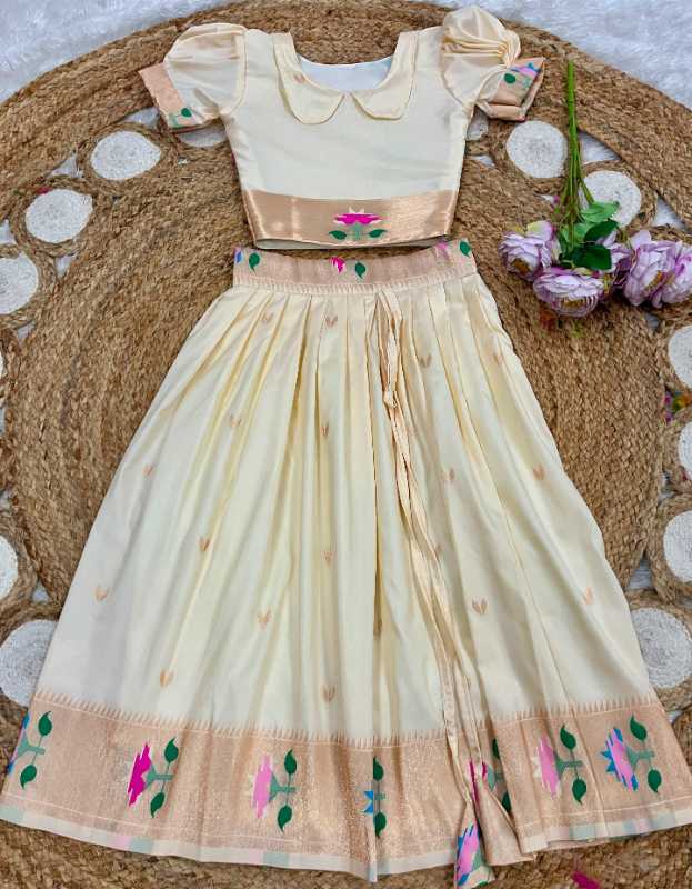 YNF Wholesale Paithani Silk Kids Lehenga  | Surat Manufacturer