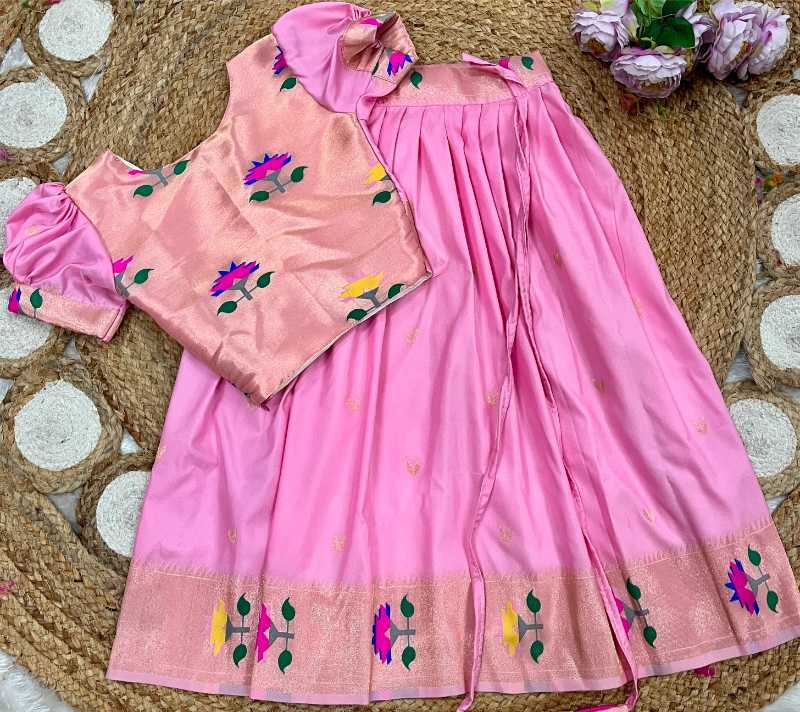 YNF Wholesale Paithani Silk Kids Lehenga  | Surat Manufacturer