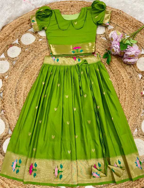YNF Wholesale Paithani Silk Kids Lehenga  | Surat Manufacturer