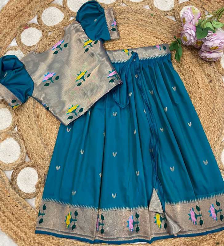 YNF Wholesale Paithani Silk Kids Lehenga  | Surat Manufacturer