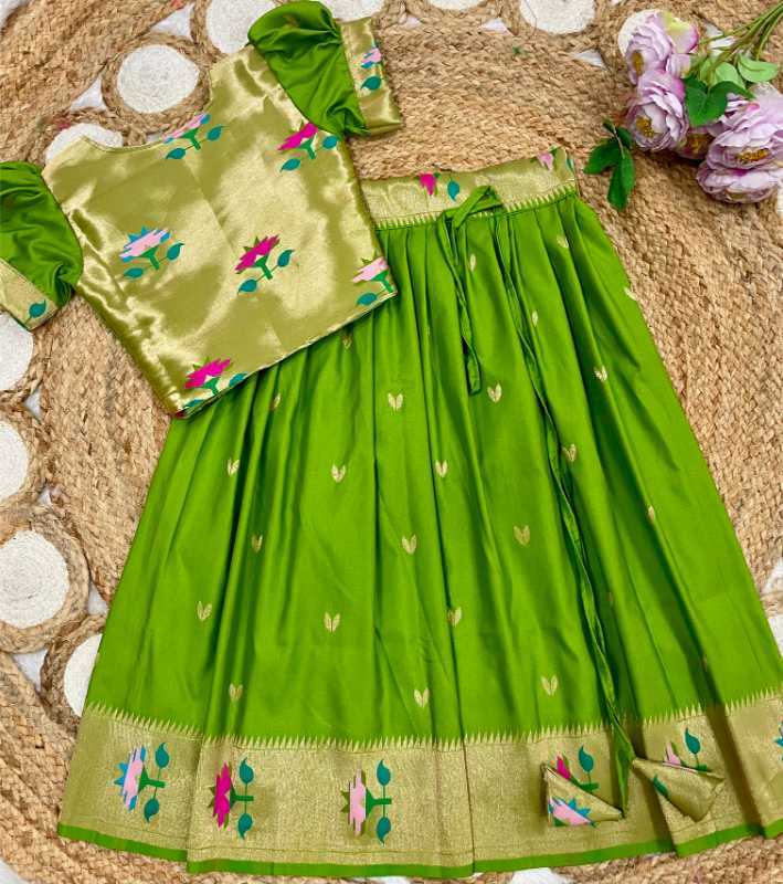 YNF Wholesale Paithani Silk Kids Lehenga  | Surat Manufacturer