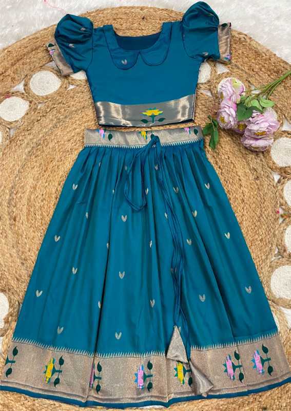 YNF Wholesale Paithani Silk Kids Lehenga  | Surat Manufacturer