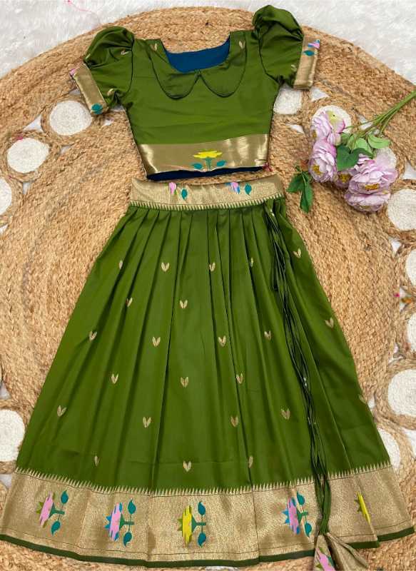 YNF Wholesale Paithani Silk Kids Lehenga  | Surat Manufacturer