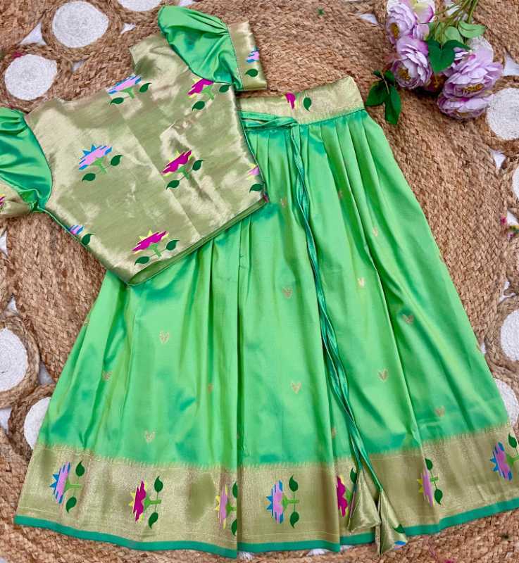 YNF Wholesale Paithani Silk Kids Lehenga  | Surat Manufacturer