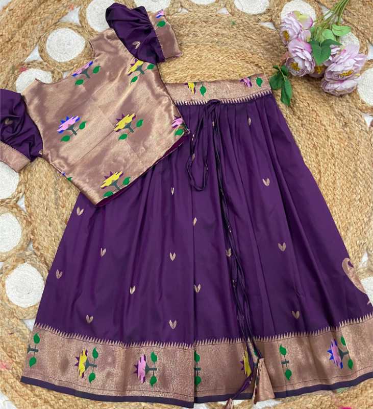 YNF Wholesale Paithani Silk Kids Lehenga  | Surat Manufacturer
