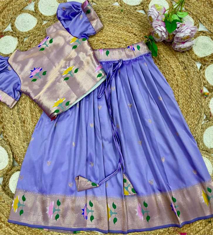 YNF Wholesale Paithani Silk Kids Lehenga  | Surat Manufacturer