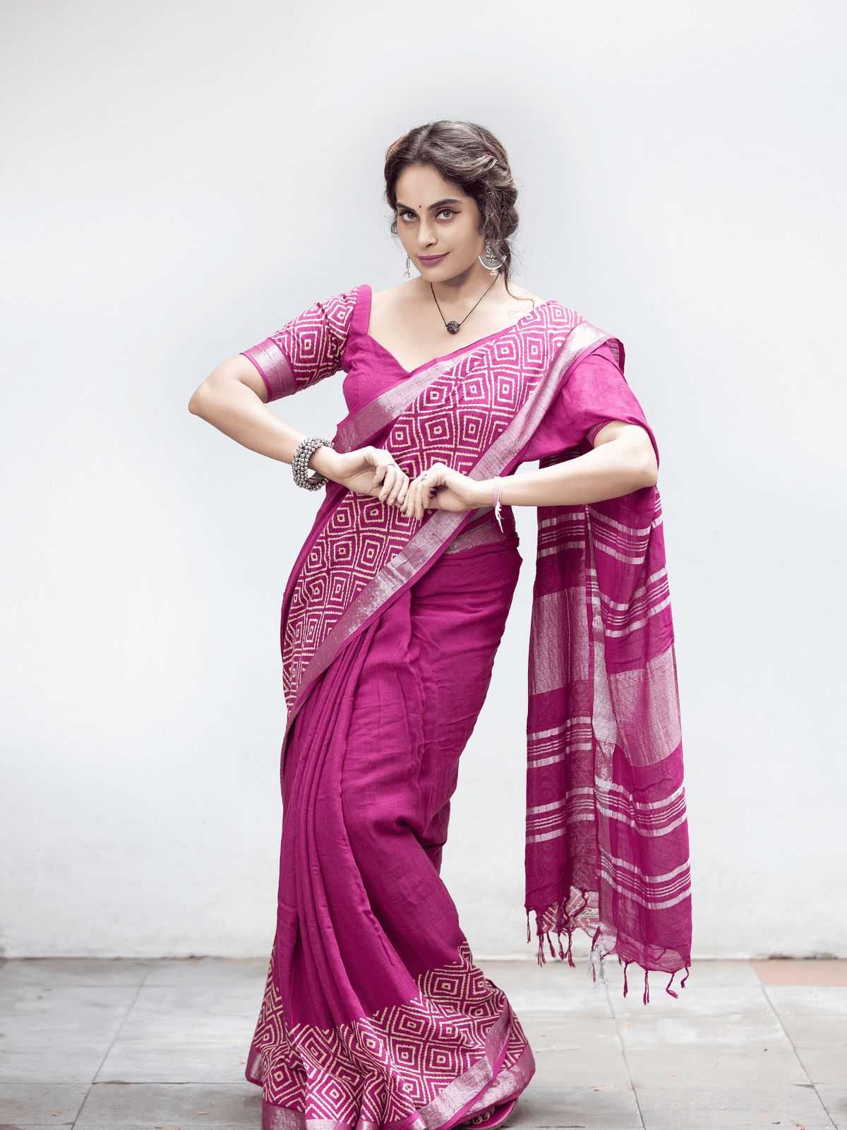 YNF Wholesale Linen Fancy Sarees  | Surat Manufacturer